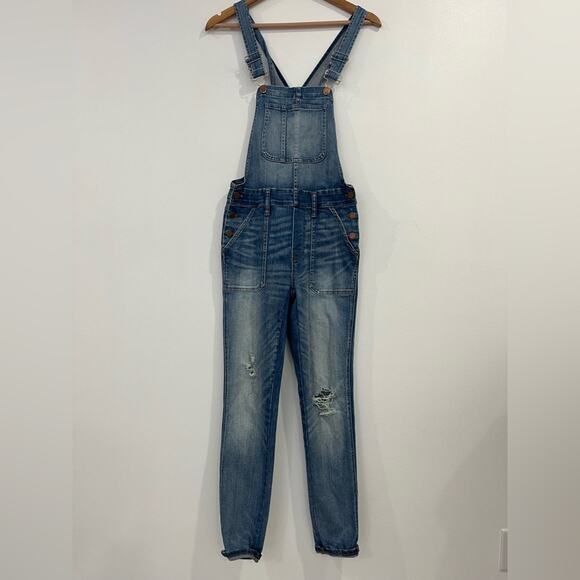 Madewell Skinny Overalls Distressed XS - Picture 1 of 12